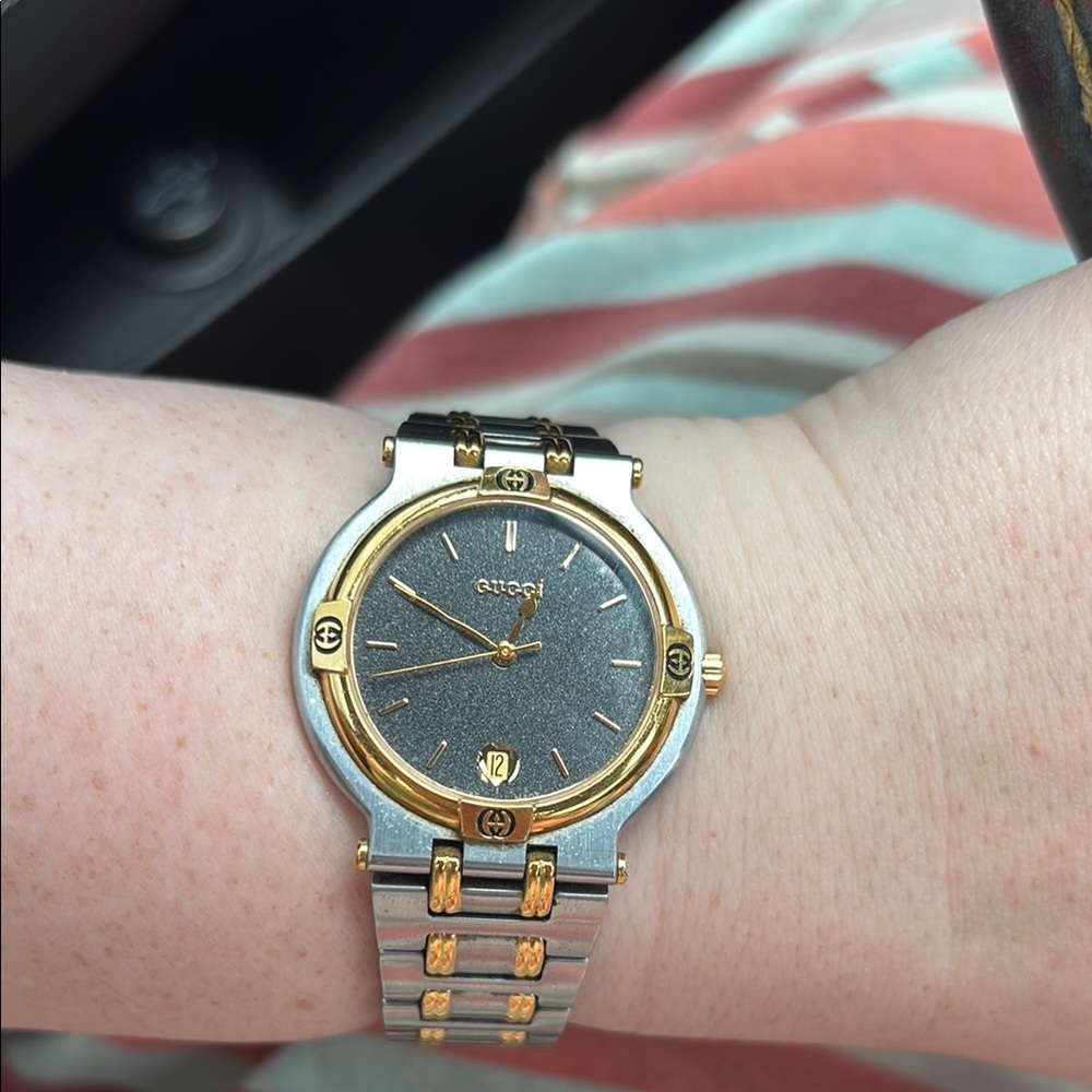 VINTAGE Gucci Two-Tone Gold and Silver Watch